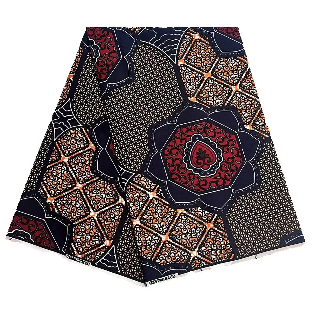 Tissu de cire Ankara 2025, 6 Yards, tissu imprimé de cire africaine de haute qualité, véritable cire véritable garantie africaine