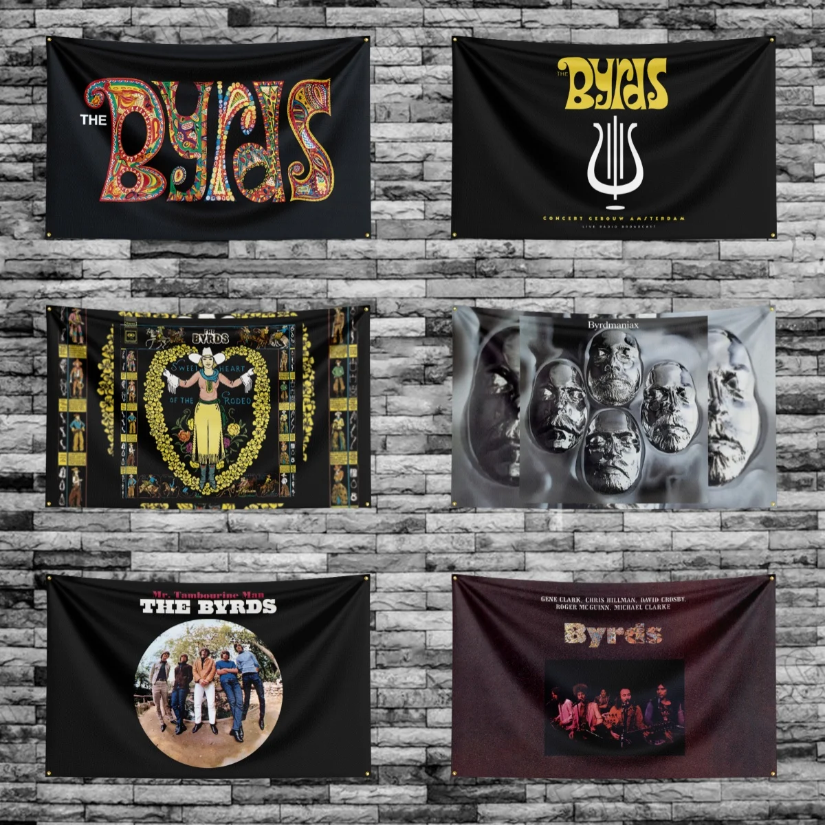 

3x5 Ft T-The-B-ByrdsS Band Flag Polyester Digital Printing Banner for Garage Wall Art Out Door Decoration With Brass Grommets