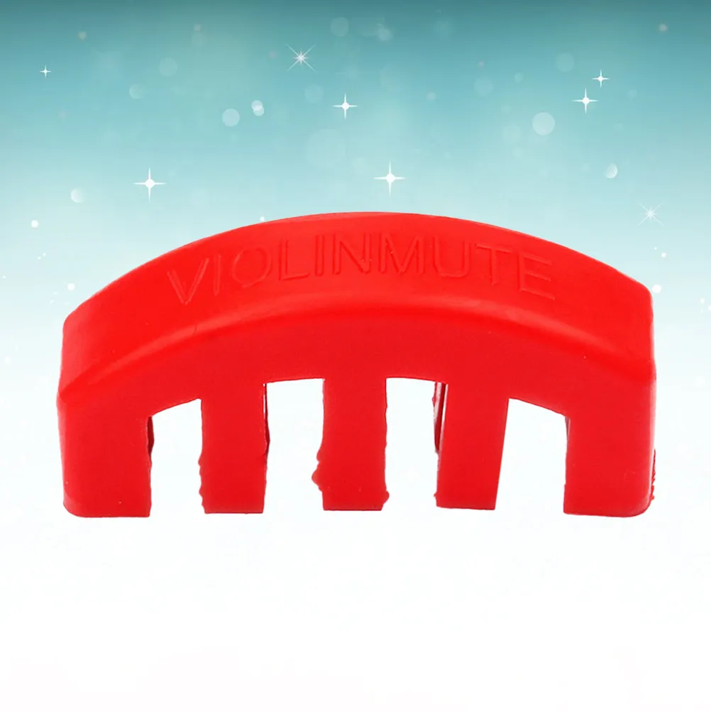 Rubber Violin Mute Heavy Metal Practice Protective Bridge Cover Reduce Sound Volume Maintain Acoustic Red