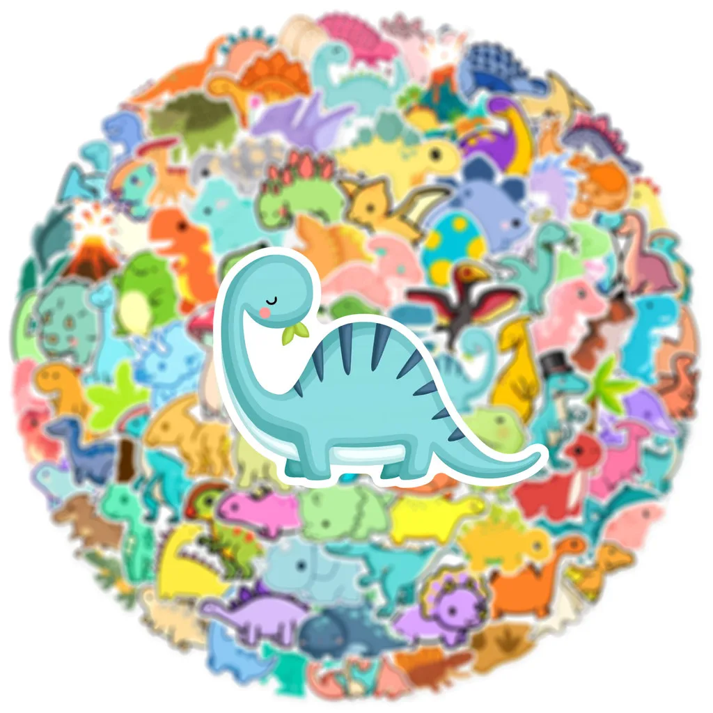 100-teiliges Mini-Dinosaurier-Aufkleber-Set |   Niedliche Cartoon-Aufkleber für Wasserflaschen und Skateboards. AufnahmeYourLife Store