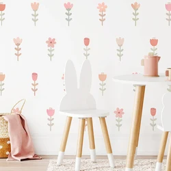 Cartoon Plant Flowers Wall Stickers for Kids Girls Bedroom Nursery Children Room Wallpapers Wall Decals Wall Art Home Decoration