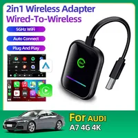 For Audi A7 4G 4K Smart Mini Box Wired To Wireless CarPlay Dongle Compatible with IOS and Android Systems Connect Zero Latency