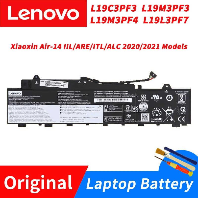 

Original Lenovo Xiaoxin Air-14IIL/ARE/ITL/ALC 2020/2021 models L19C3PF3 L19M3PF3 L19M3PF4 L19L3PF7 Laptop Battery