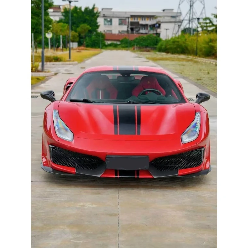 For Carbon Fiber Body Kit 488 Pista-style Front and Rear Bumpers Spoilers Hood 488pista Body Kit