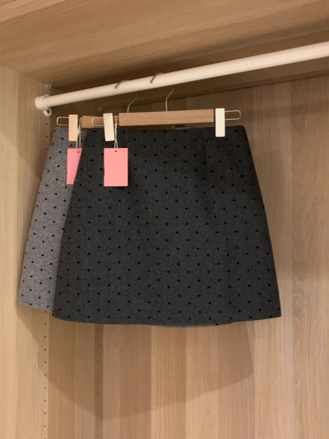 

Юбка А-силуэта с высокой талией, весна 2026, женская, стройнящая, в горошек, из смесовой шерсти, корейский стиль, повседневная одежда