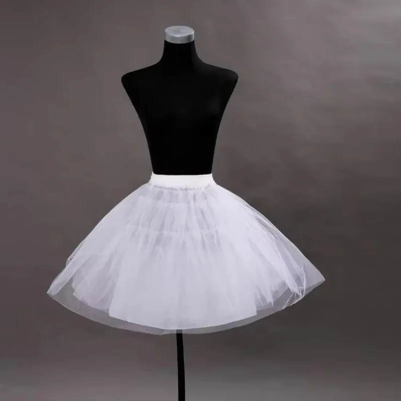 White Short Children Performance Petticoats Crinoline Underskirt Tutu Tulle  Bridal Wedding Dress Underwear  Skirt 2025