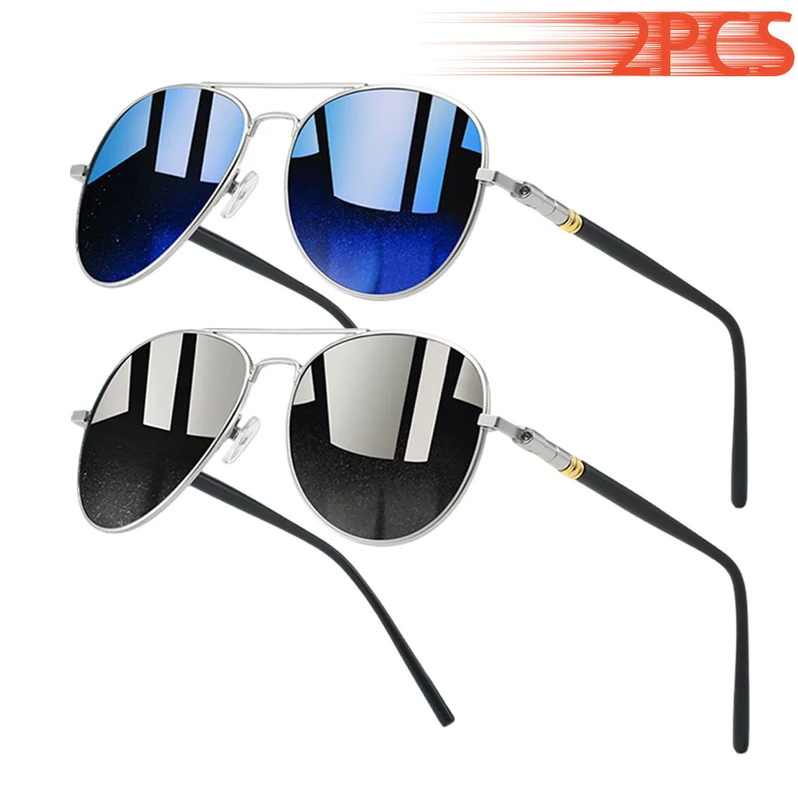 2 Stück Hochwertige Designer Trendige Luxusmarke Klassische Logo-Sonnenbrillen Freizeit Mode Shades Piloten-Sonnenbrillen für Herren