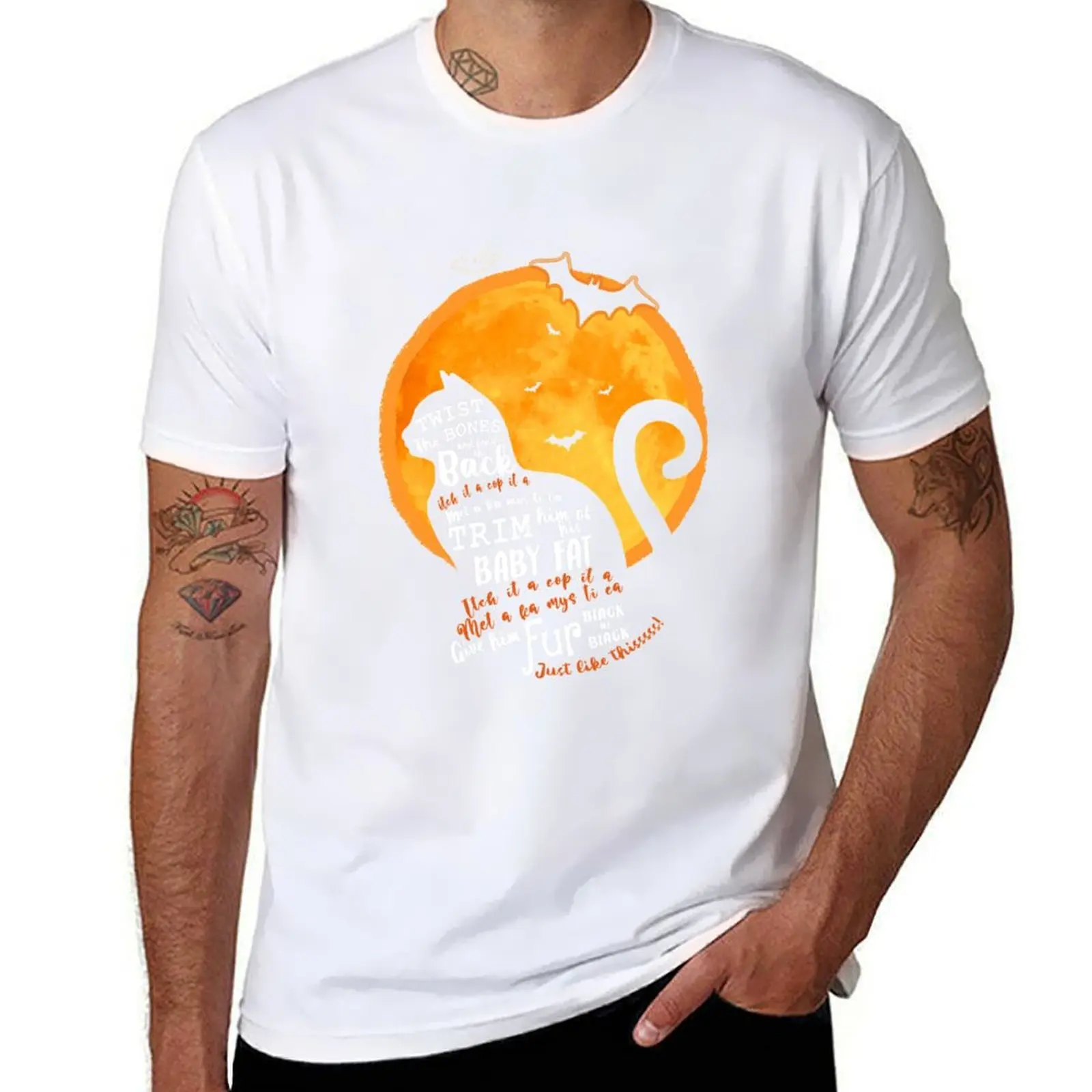

Twist Bones Halloween Bend The Cat Black The And T-Shirt Sporty Breathable Short Sleeve T-Shirt
