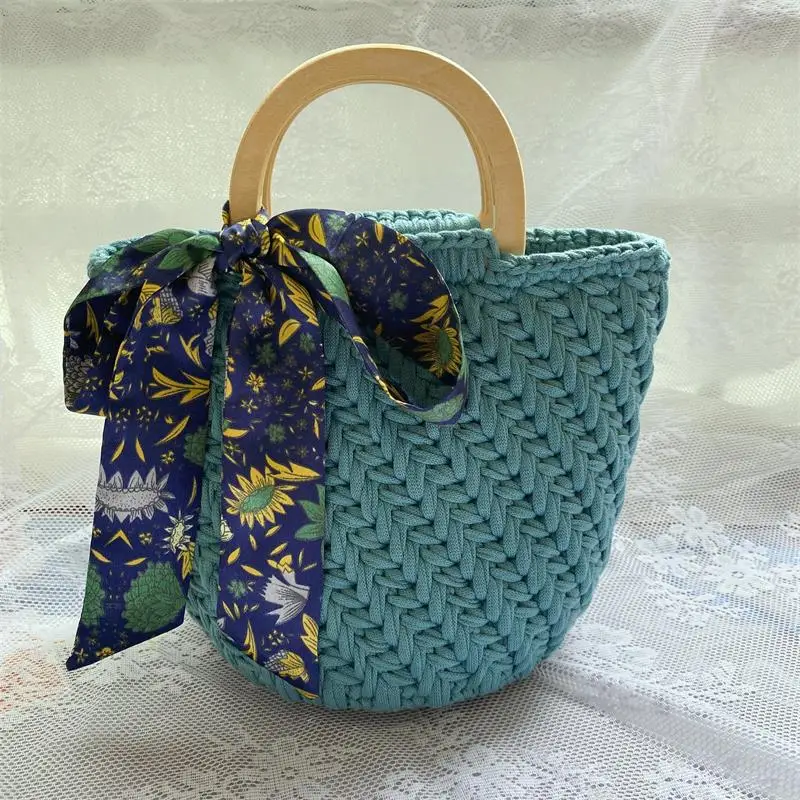Travel Bags Handmade Crochet Lady tote Handbag