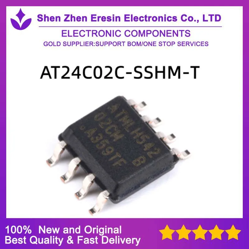 Nuevo y original, AT24C02, AT24C04, AT24C08, AT24C16, AT24C32, AT24C64, AT24C128, AT24C256, AT24C512, 1 unidad por lote