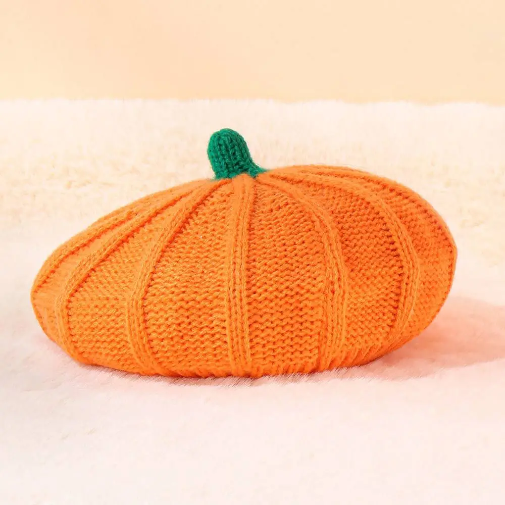 Parent-child Beanies Cap Pumpkin Beret Hat Winter Warm Knitted Beanies Cap Halloween Hat For Women Kids Mother Baby