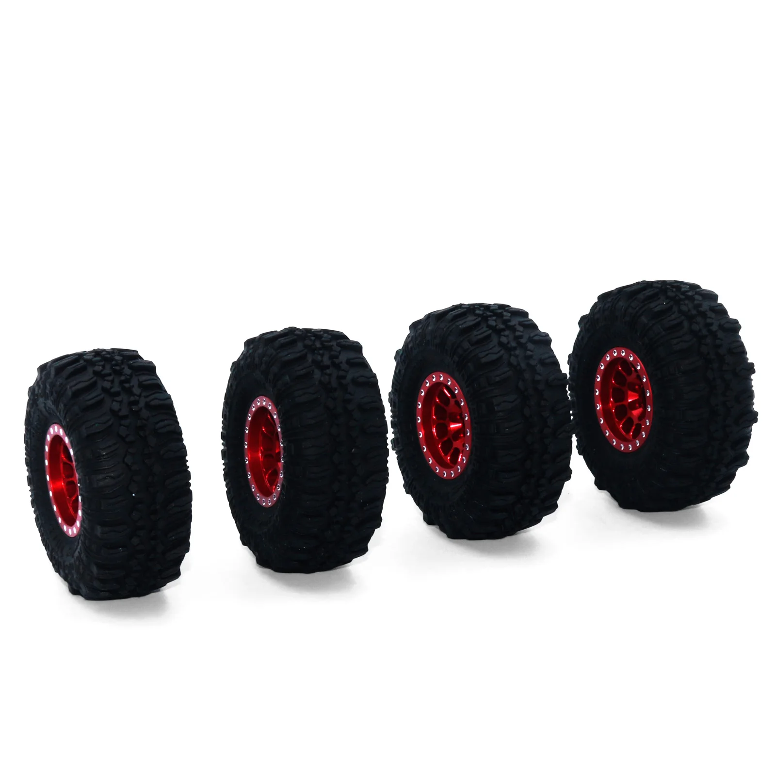 Conjunto de 4 pneus de borracha antiderrapantes de 1,0 polegada para carro de controle remoto 1/18 1/24, peças de atualização para Axial SCX24 AX24 TRX4M