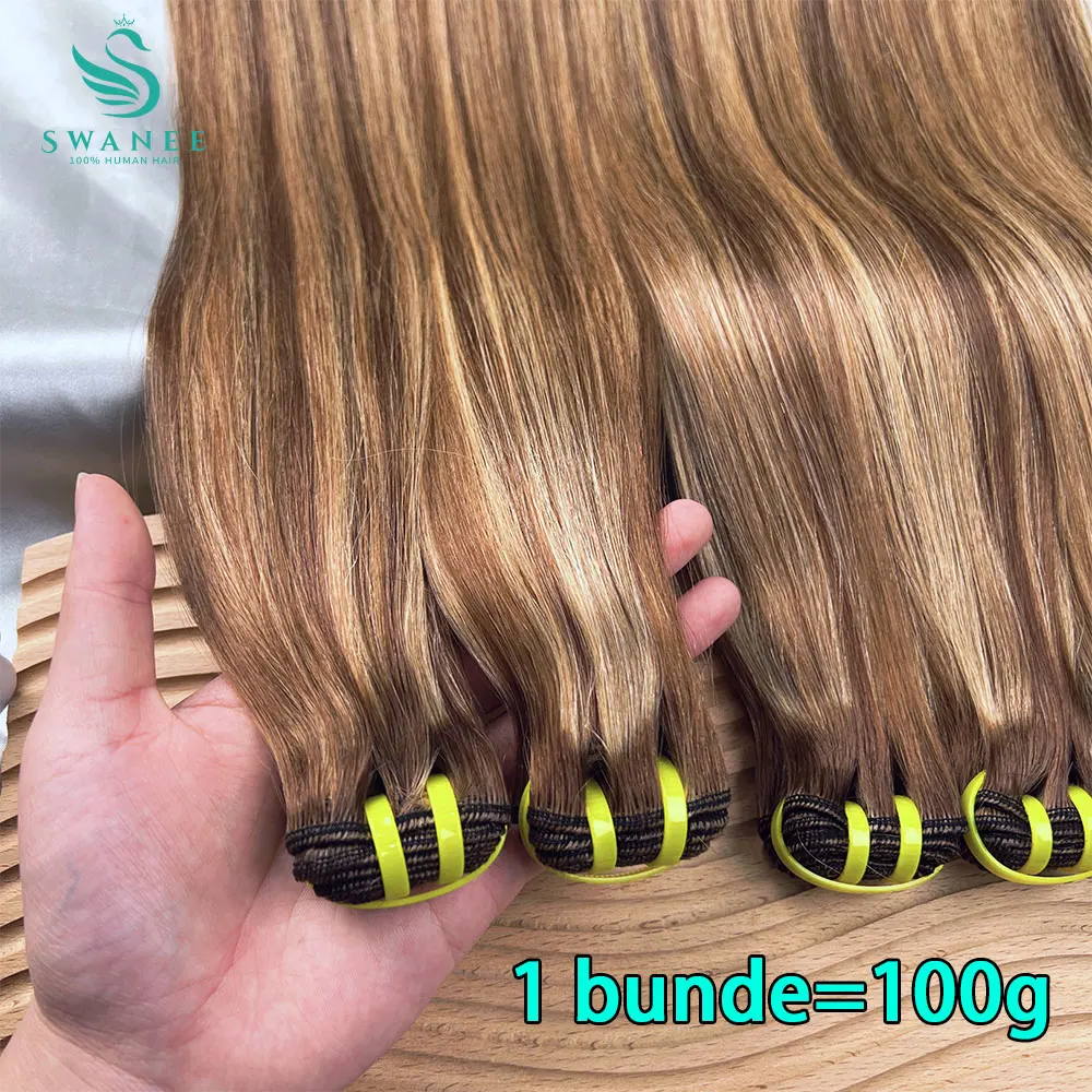 Super Doube Drawn P4/27 Bone Straight Human Hair 1/3/4 Bundles Deal Highlight Humain Hair Weave Remy Human Hair Extension view 5
