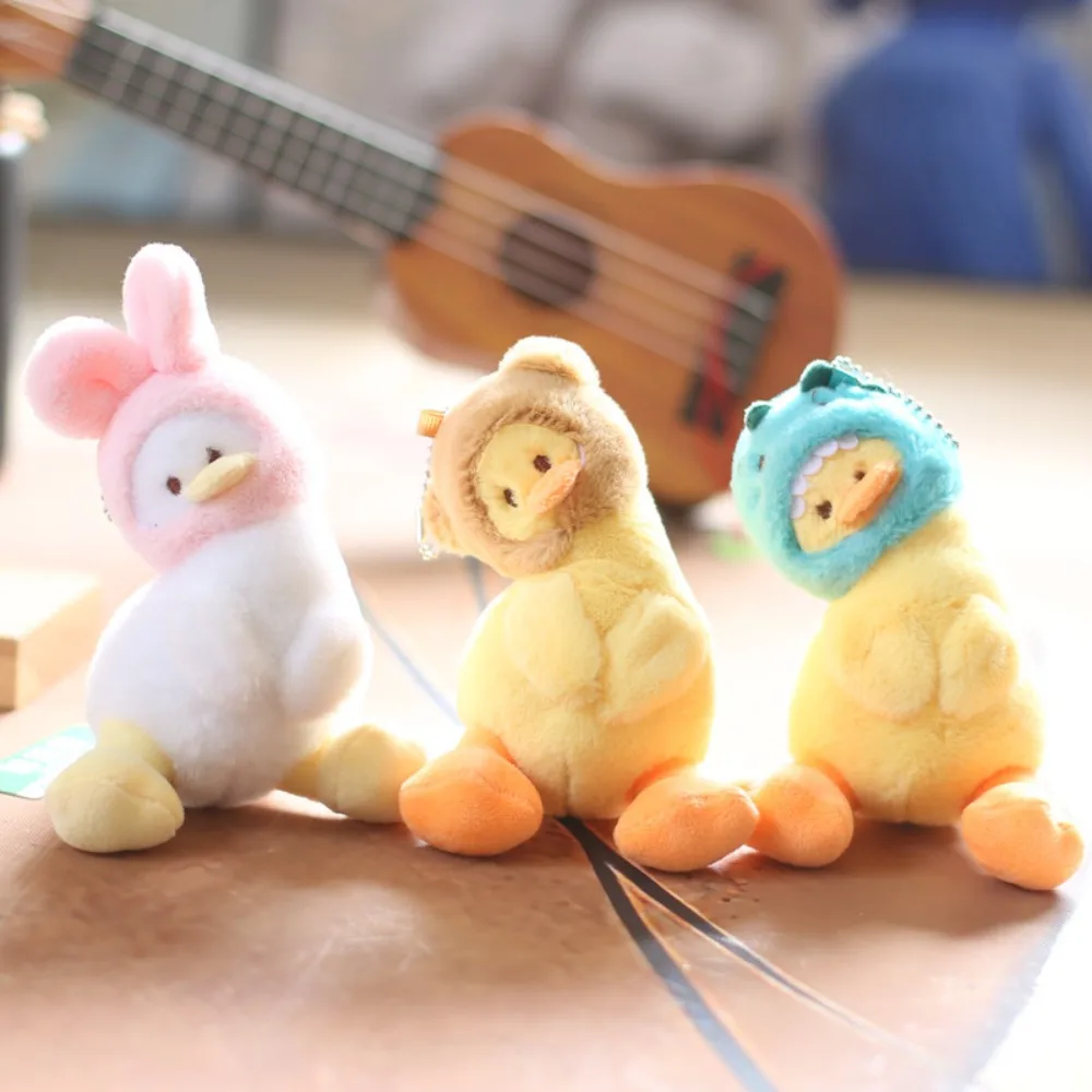 Cartoon Yellow Duck Keychain Stuffed Plush Duck Bag Pendant Fluffty Animal Doll Duck Doll Pendant School Bag Pendant