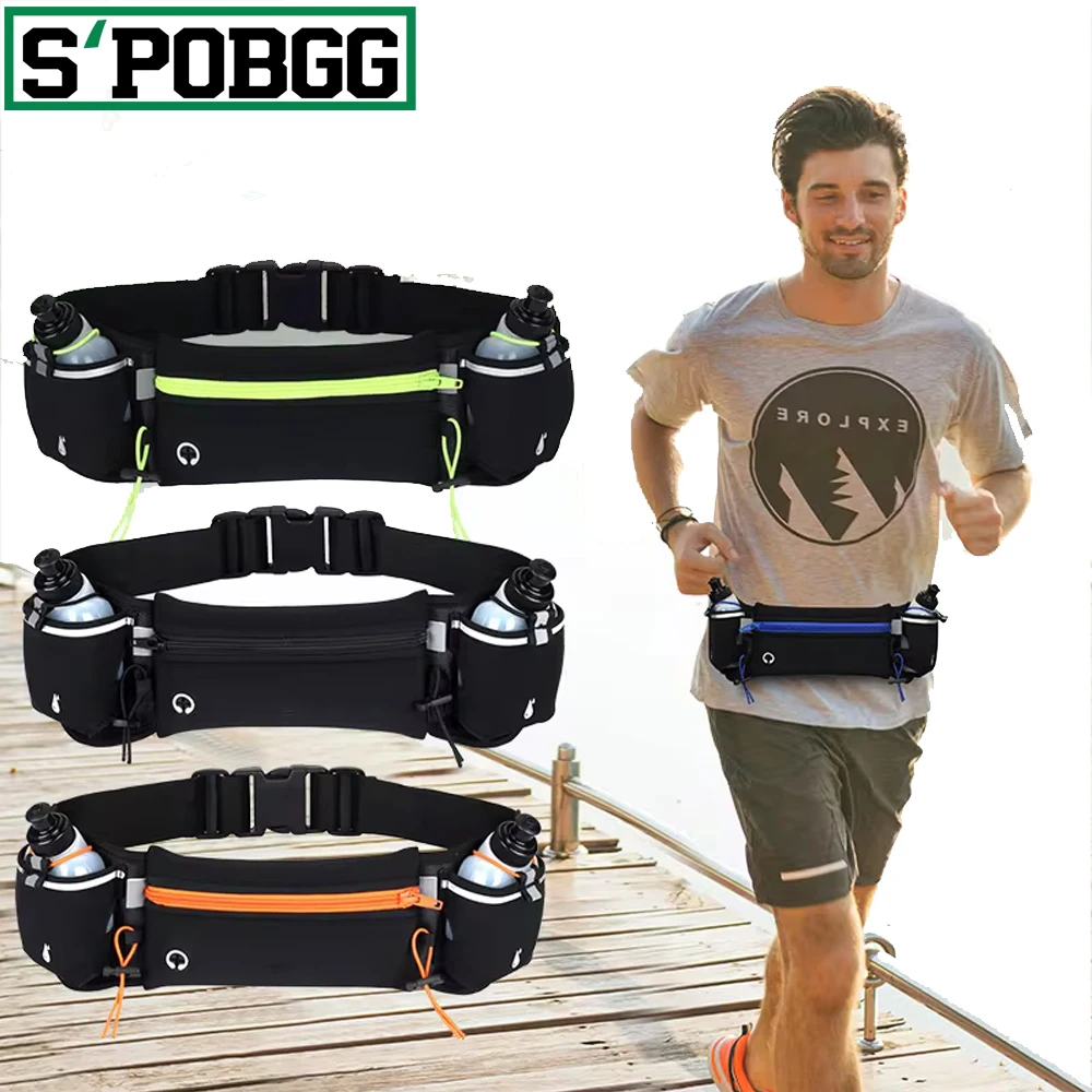 Man/Woman Marathon Trail Running Waist Pack For Phone Water Bottle Sports Fanny Pack Fitness Dual Pocket Running Belt Waist Bag