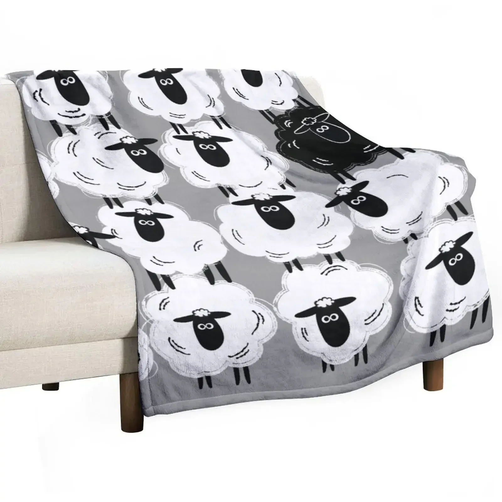 

Black Sheep #1 - By Sheep Well Throw Blanket Stuffeds Sofa Quilt Blankets