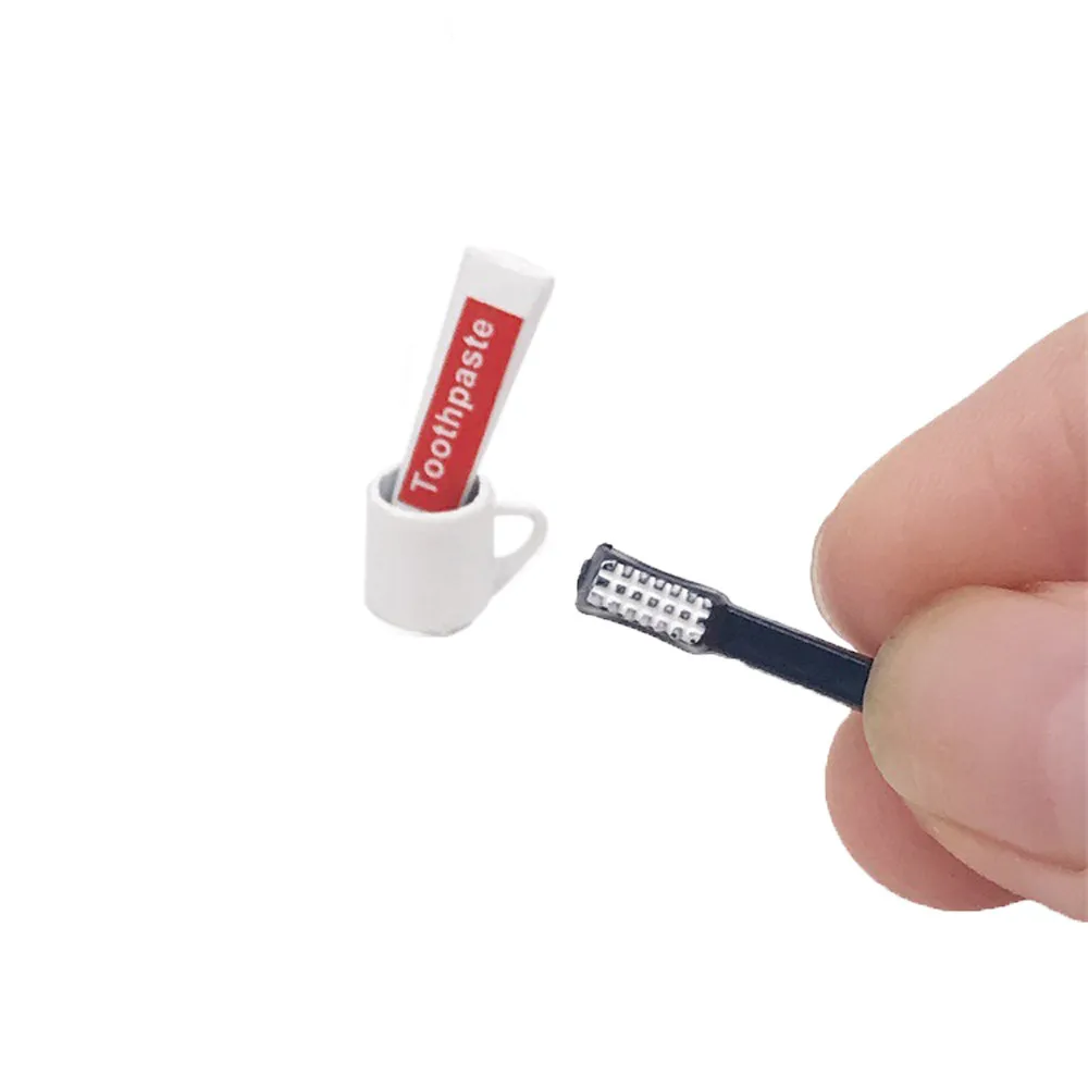 

Набор кукольных зубных щеток, мини-зубная паста, аксессуары для ванной комнаты, 1:12, миниатюрный кукольный домик, новинка, забавные игрушки, игры для девочек 4 лет, женщин