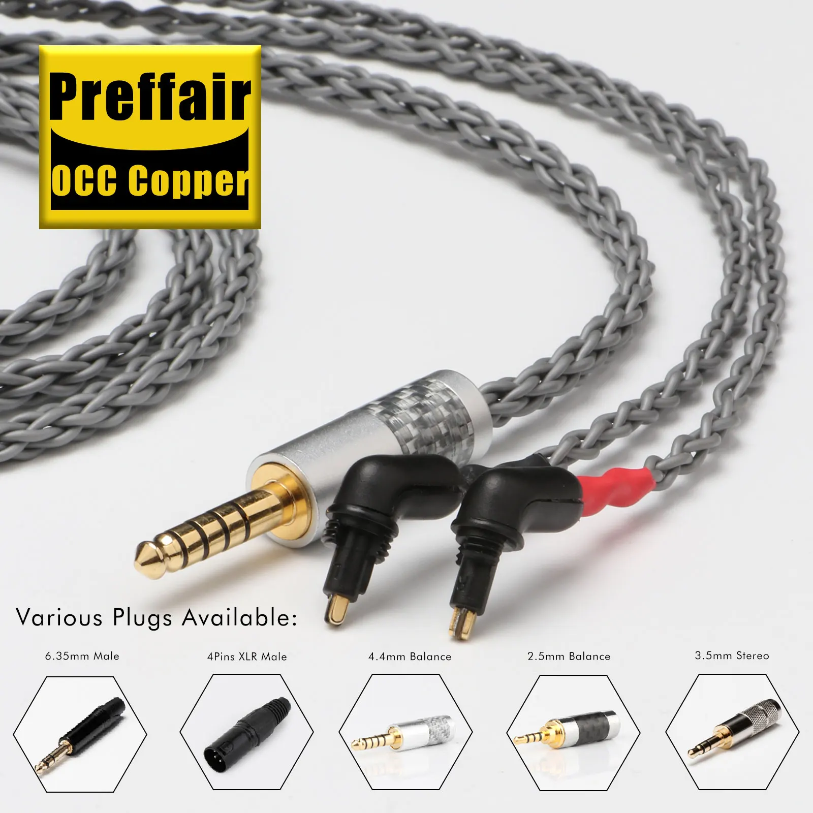 Preffair E541 8Core Silver Plated Headphone Upgrade Cable for MDR EX1000 EX800 EX600 EXK Wide Sound stage & Lock Nut Design