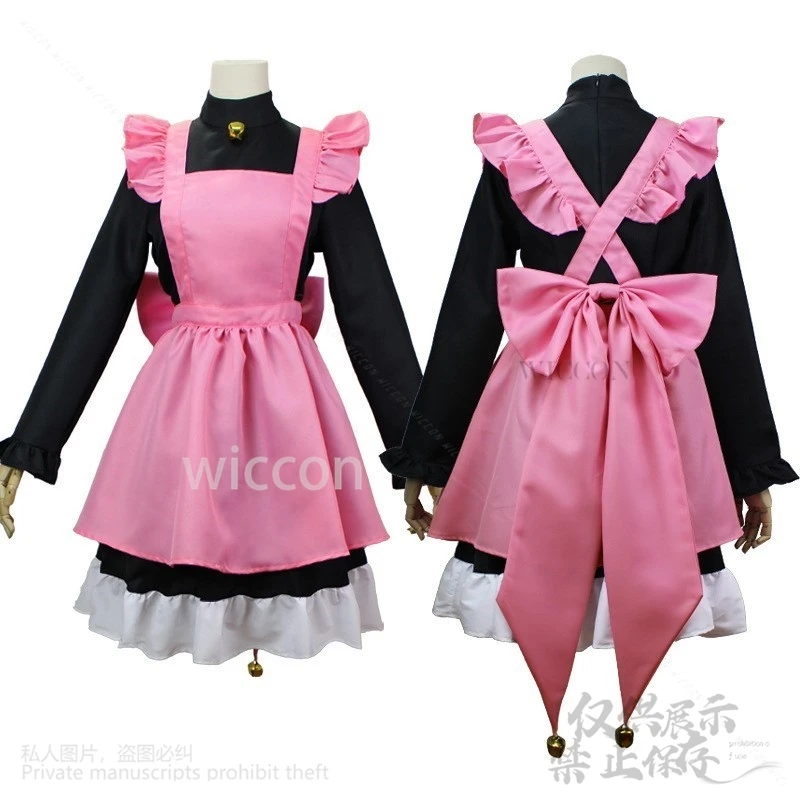 Anime sakura cartão captor cardcaptor cosplay traje preto rosa gato vestido lolita orelha peluda sakura perucas para meninas mulher personalizado