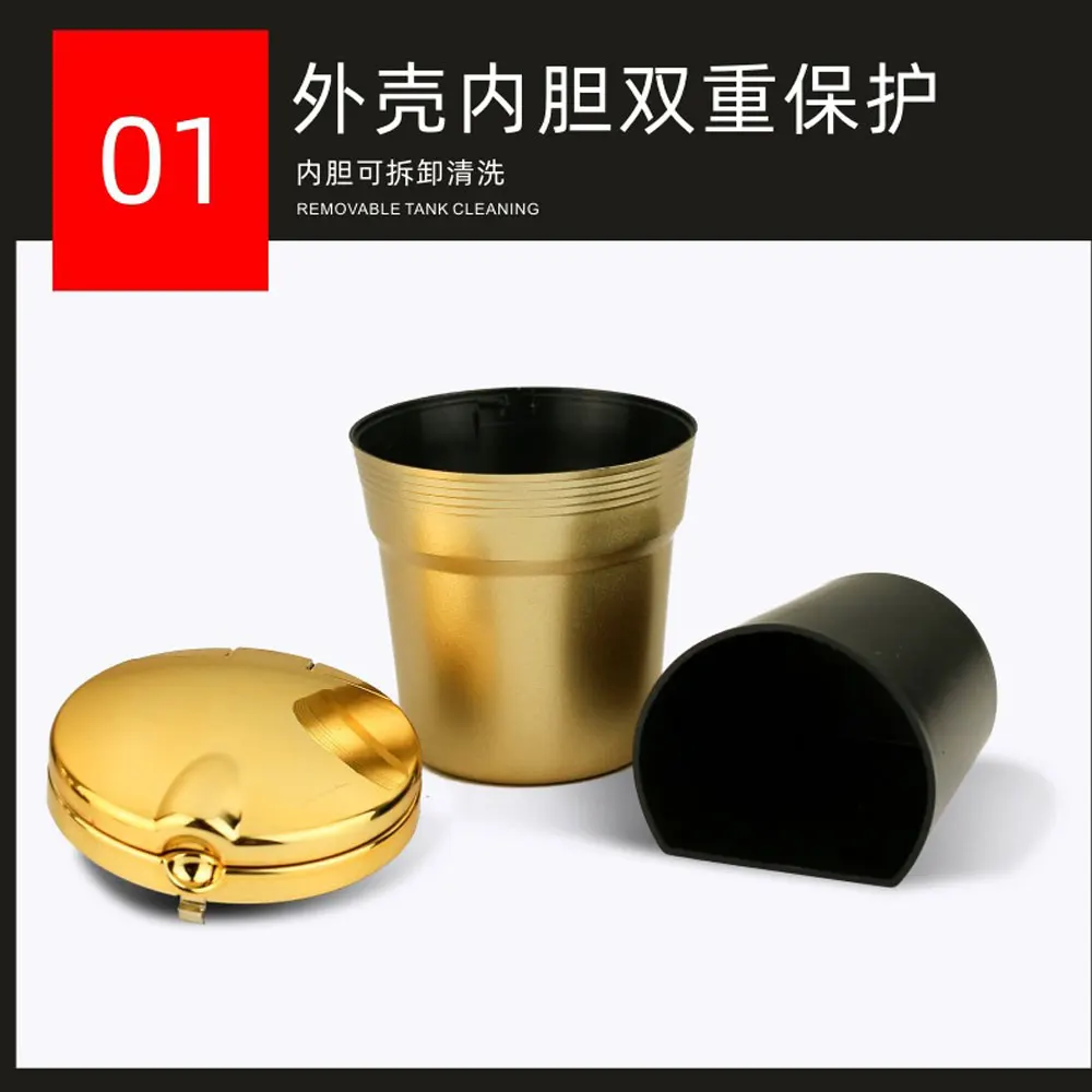 Car Ashtray Car Garbag Can with Led Light with Cover Creative Personality Covered Car Inside The Car Multi-function Car Supplie