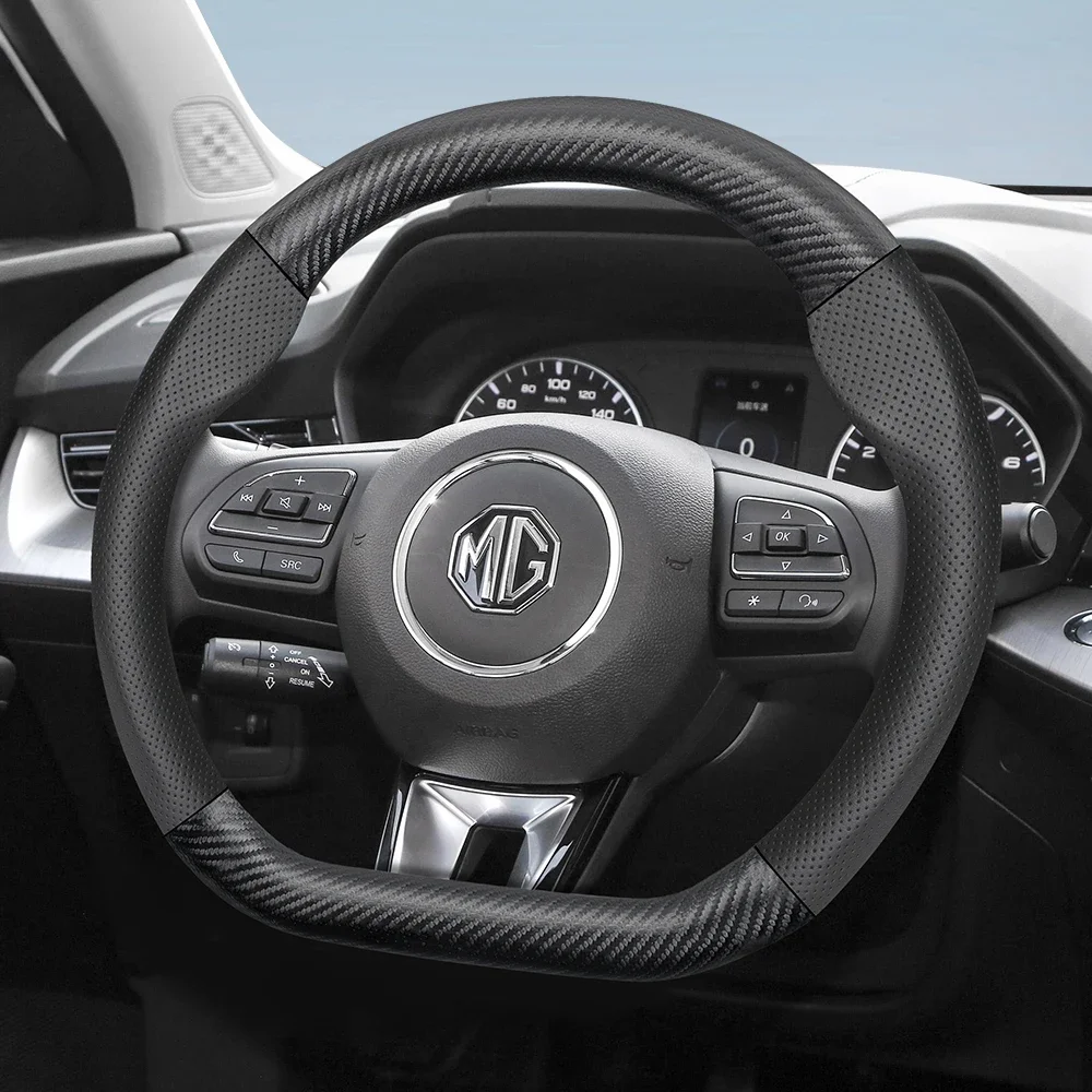 

Suitable for Mg Breathable Hole Leather Matte Carbon Fiber Texture Steering Wheel Cover Suitable for Zs Mg3 Hybrid Luxury 2025