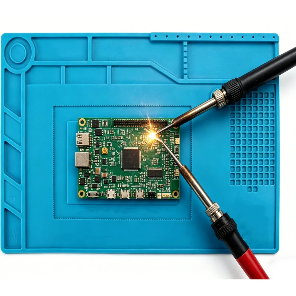 

Repair Pad Insulation Heat-Resistant Soldering Station Silicon Soldering Mat Desk Platform for BGA Soldering Station Work Pad