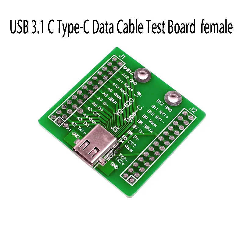 1PC USB 3.1 Type-C Connector 24 Pins Female Socket with PCB board 24P 2*13 Double side Electronic Connector Adapter