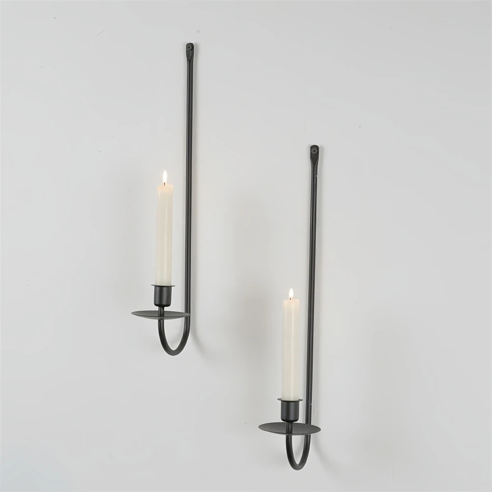 

Декор для вечеринки, романтическая вечерняя свеча, бра, художественный настенный декор, набор из 2 предметов, размер 42x12,6 см, кованый железный материал