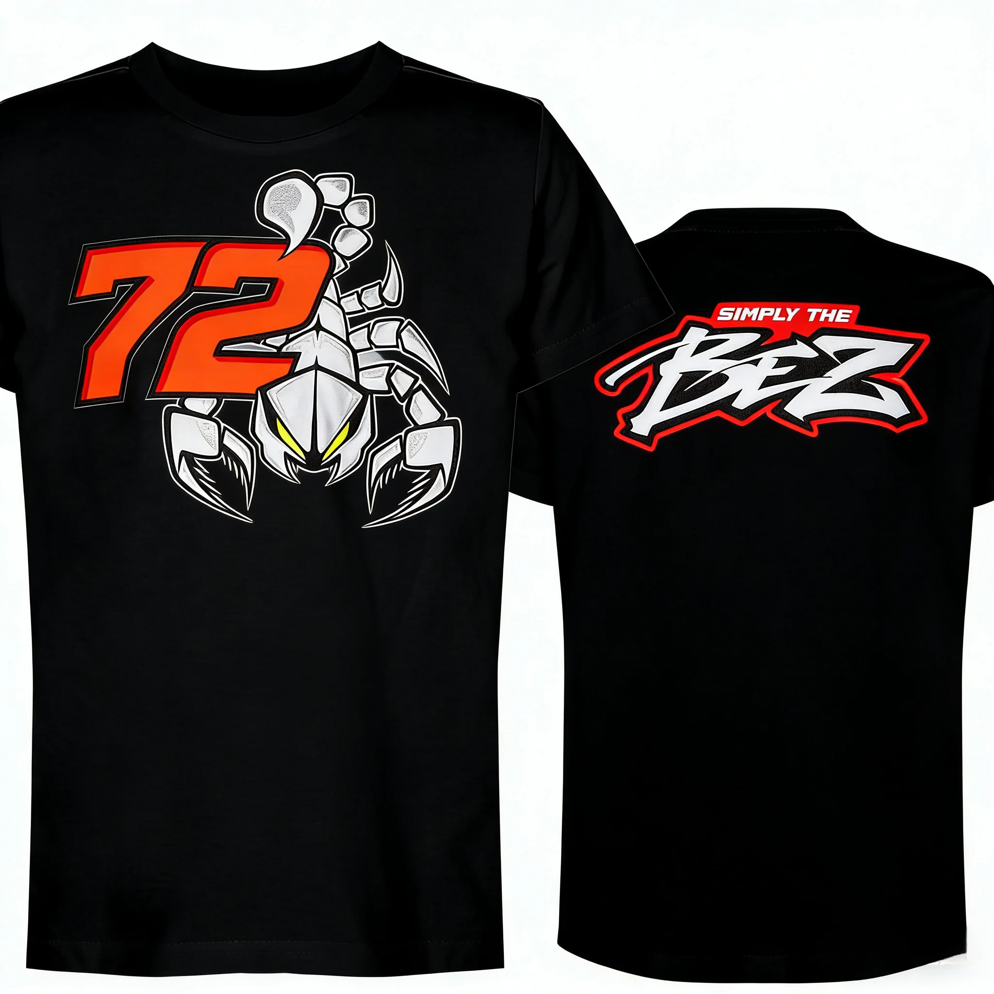 Marco Bezzecchi 72 Bez Graphic Men's T-shirt Y2K Loose Fashion Street Casual Comfortable Short Sleeve