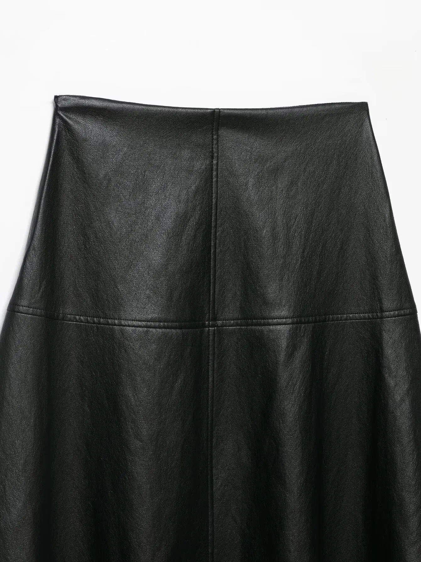 TFMLN Damen Midirock mit hoher Taille, A-Linie, aus PU-Leder, langer Rock, elegant, modisch, einfarbig, für das Büro, Damenrock, Herbstneuheit – Detail 17
