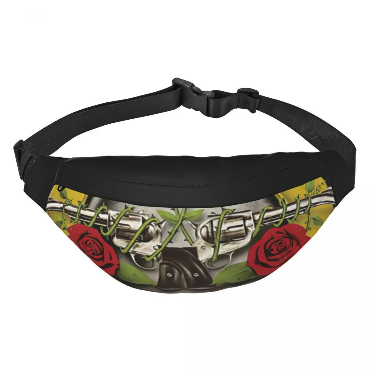 Guns N Roses Bullet-riñonera Unisex, bolso cruzado multifunción, bolsos de pecho, paquete de cintura de viaje corto