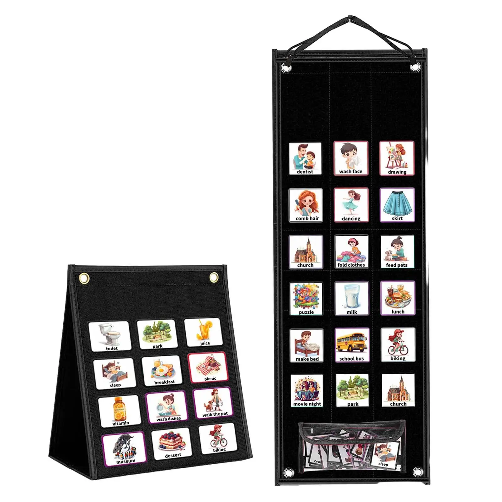 Kids Visual Schedule with 96 Cards Routine Chart for Activity Classroom Home