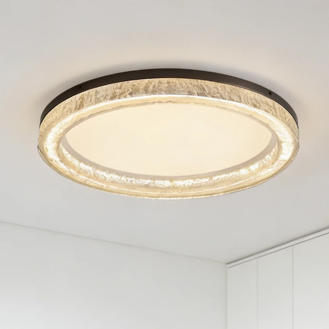

Full Copper Eye-Care High-End Resin Postmodern Minimalist Living Room Bedroom Black Round Ceiling Light