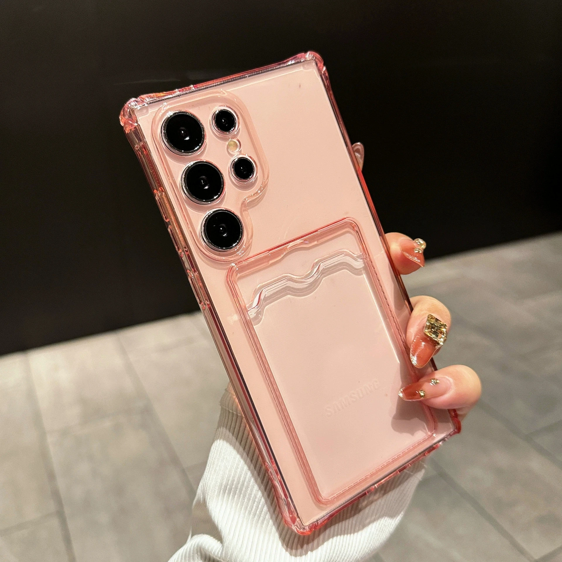 Stoßfeste, transparente Brieftaschen-Kartentasche für Samsung Galaxy S25 S24 S21 S22 S23 FE Plus S25 Ultra 5G, transparente Silikonhülle – Detail 7