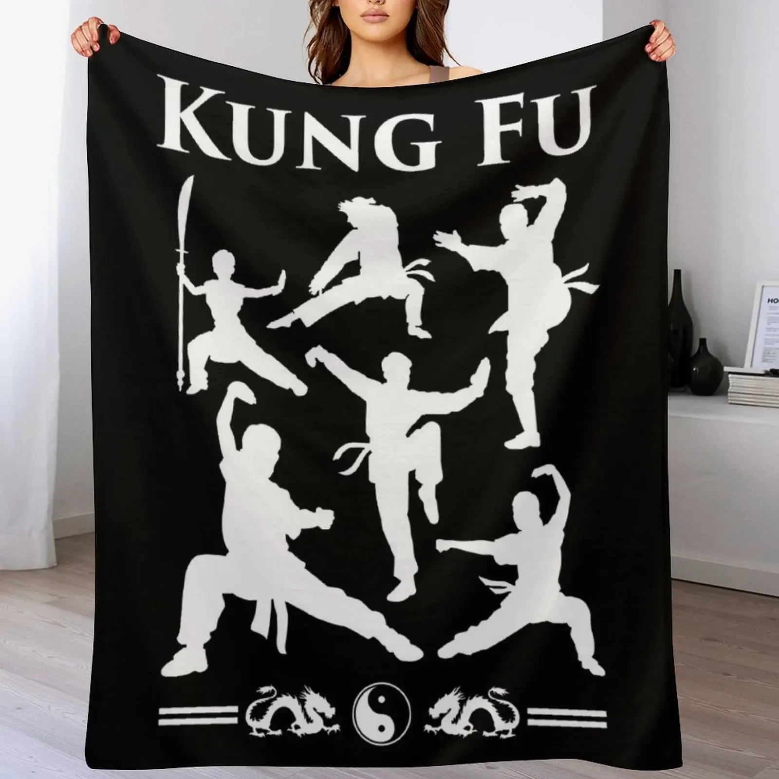 Kung Fu Throw Blanket For Decorative Sofa Bed covers Stuffeds Blankets