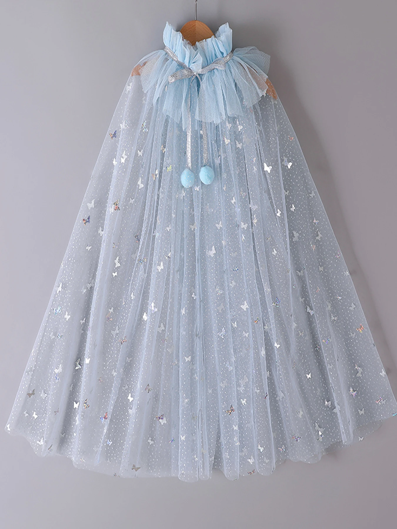 Summer Girl Princess Party Accessories Cloak Snow Queen Elsa Anna Costume Cape Rapunzel Sequins Tulle Halloween Mantle