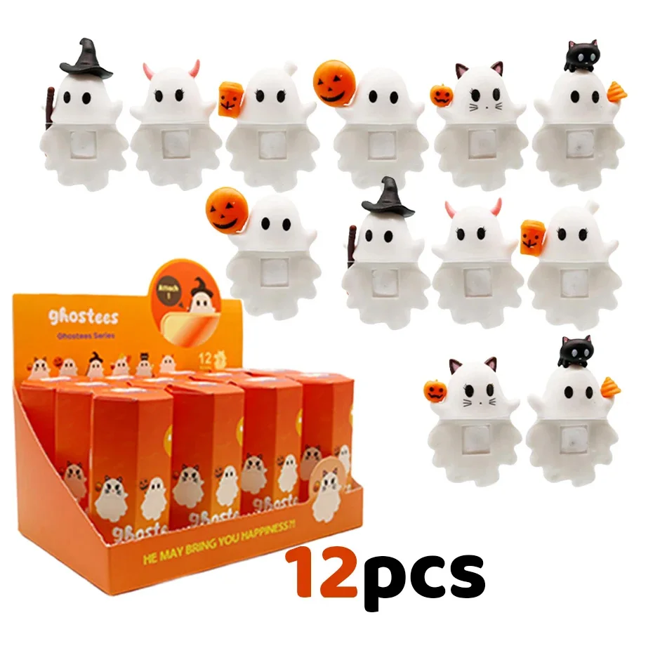 Halloween Ghost Blind Box Small Figurines for Phone Buddy Smart phone Halloween Mini Model Doll Peel-and-stick Ornament Gift