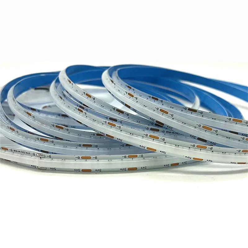 

5m 5v RGB COB FCOB LED Strip 576 leds/m Flexible Linear Atmosphere Backlight Changeable Picture Hotel TV KTV Computer Decoration