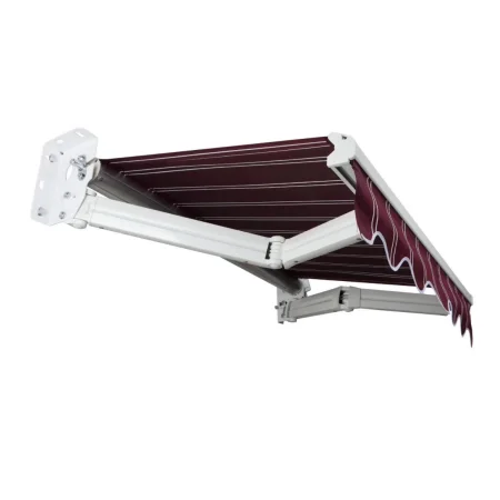Electric Retractable Awning 3x2m Aluminium Remote Control PU Coated Polyester Sail Durable Wall Bracket for Balcony with Carry B