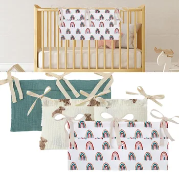 赤ちゃん用の収納バスケット,2つのポケットが付いたベッドサイドハンガー,赤ちゃんのおもちゃのおむつオーガナイザー