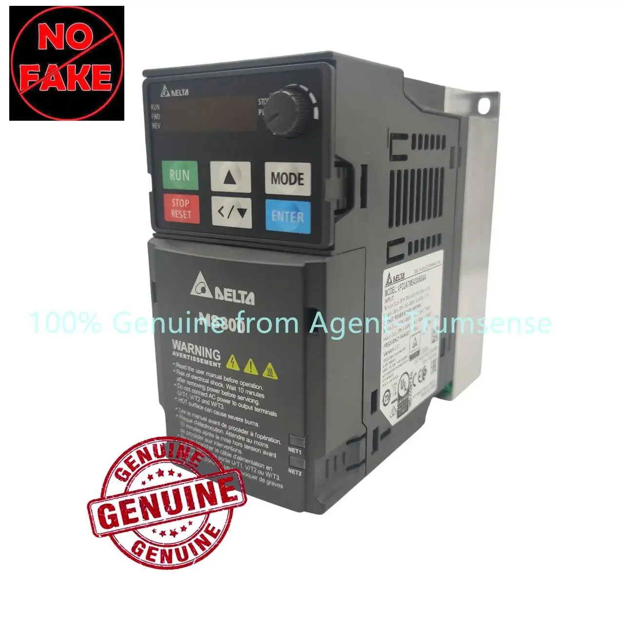 Genuine 0.75Kw Delta Frequency Converter VFD2A7MS43ANSAA 3 Phase 460V Output Built-in STO Without Filter IP20 MS300 Inverter