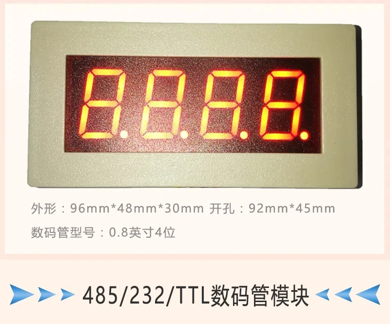 LED Digital Display Screen RS485/232/TTL Display Module PLC Communication MODBUS 4/5/6 Bits