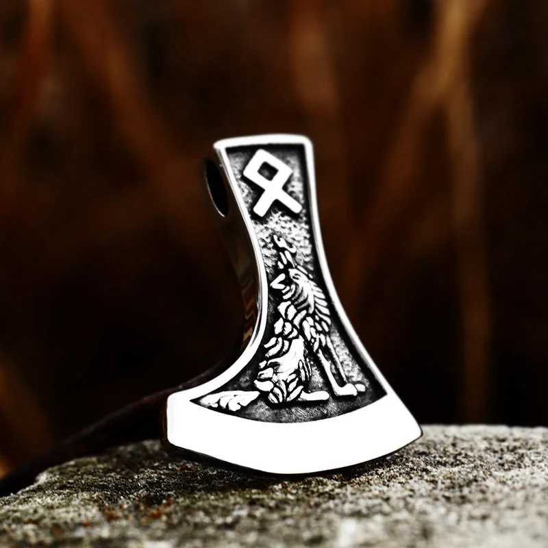 BEIER 316L Stainless steel Vintage jewelry thor's axe head pendant necklace viking scandinavian norse man punk rock BP8-737