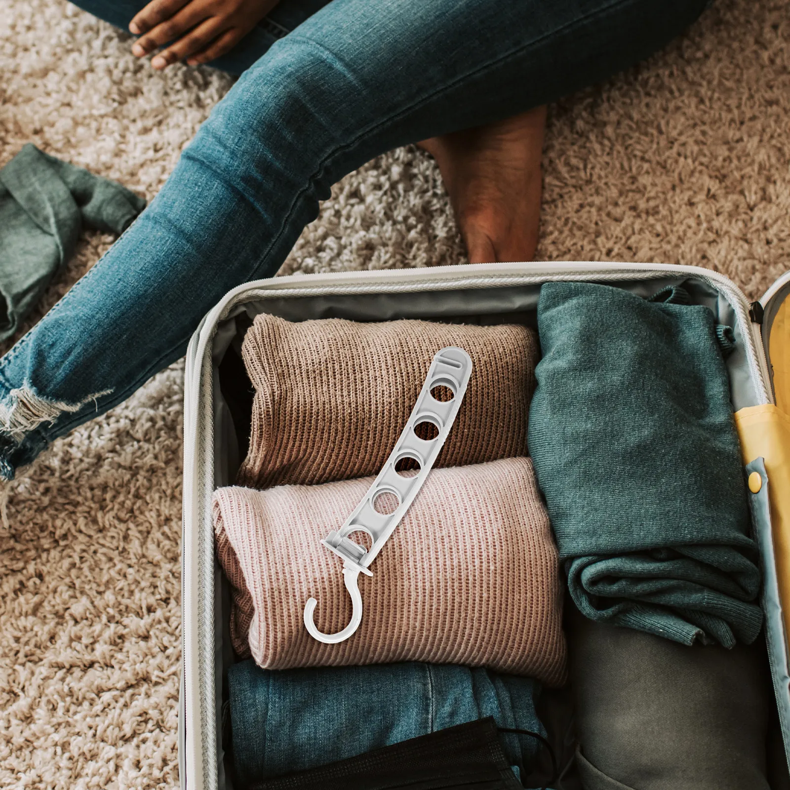 Folding Hanger for Travel Home Closet Space Saving Lightweight Plastic Collapsible Hangers Easy to Use Wide Application Hanging