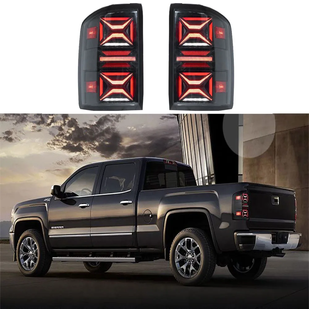 1 Pair Taillight Car LED Tail Light For Silverado 1500 2007-2013 Rear Driving Lamp + Brake Light + Reverse Light + Turn Signal