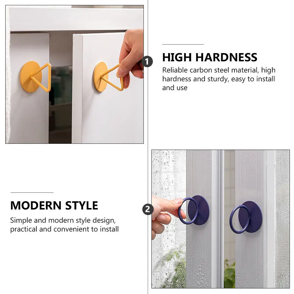 6Pcs Door Window Auxiliary Pull Handles Paste Type Adhesive Punching-Free Household Furniture Pull Knobs Cabinet Wardrobe Drawer