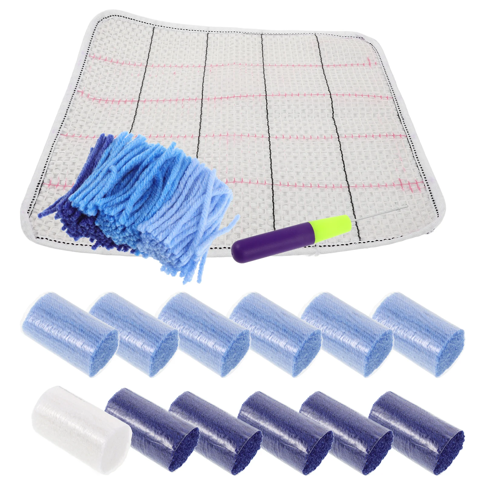 

Latch Hook Kit 30x30cm White Mesh DIY Yarn Craft Rug Making Latch Hook Yarn Crafts Cross Stitch Embroidery Home Decor