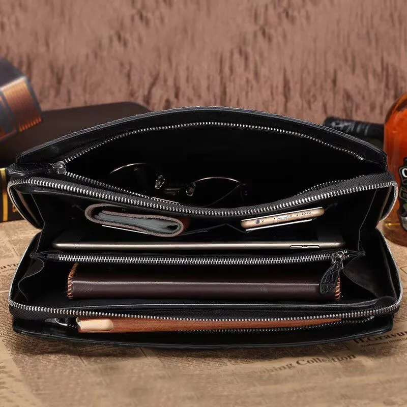 Lucanikexima new arrival  Crocodile Handbag Men Bag Large Capacity male Handbag clutch bag business bag
