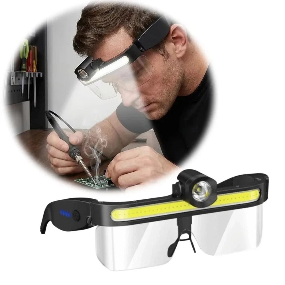 Lightweight Intelligent Sensing Headlight Comfortable Waterproof LED Headlight Glasses Hands-Free Adjustable