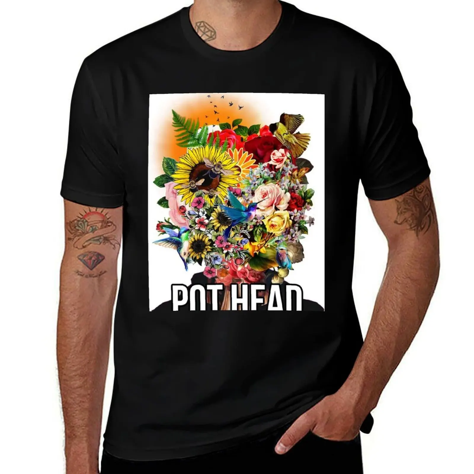 Flower Pot Head T-Shirt mens graphic t shirts T-Shirt